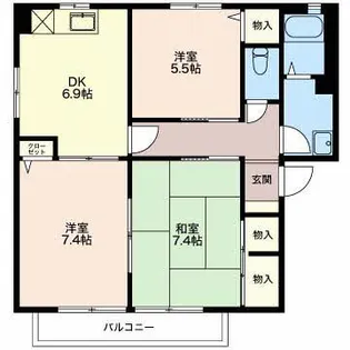新潟県新潟市江南区元町4【アパート】の間取り