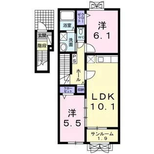 ホープ タワラ【2階】の間取り