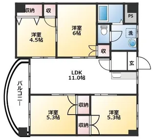 1LDKの間取り画像