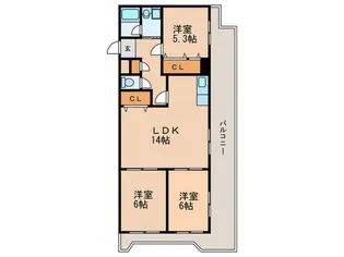 カーサ六番町【4階】の間取り