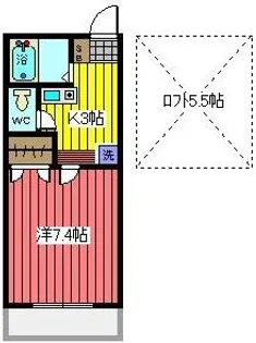 ハイツAI&Ks【2階】の間取り