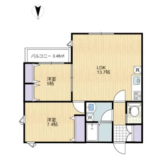 神奈川県大和市南林間5【マンション】の間取り
