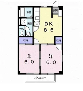 ニュ-シティ和田山【1階】の間取り