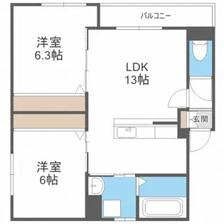 メゾンドブラン B棟【2階】の間取り