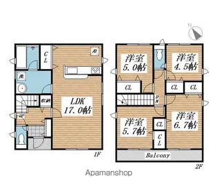 福岡県北九州市小倉南区横代北町3【一戸建】の間取り
