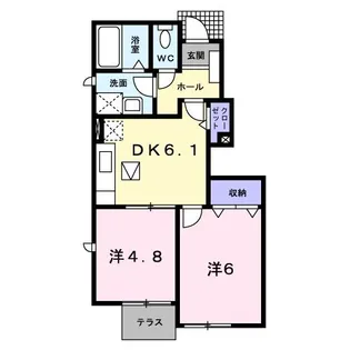 ウィング.バレー13番館【1階】の間取り