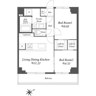 ブライズ白金台【8階】の間取り