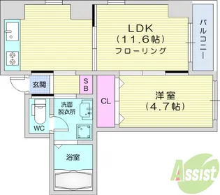 カラーズガーデン榴岡2【3階】の間取り