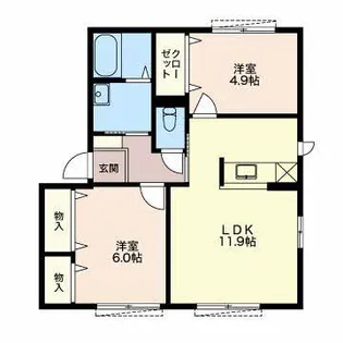 セゾン B【1階】の間取り