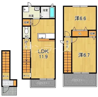 ストレリチア・オーガスタ【2階】の間取り