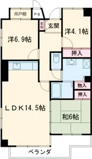 サニーヒル会瀬 2号館【5階】の間取り