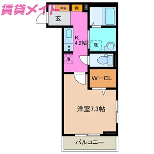 トライアンフエムズ【2階】の間取り