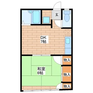 スマイルハイツ東部市場前【2階】の間取り