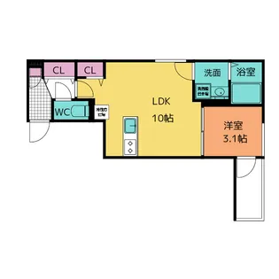 トゥルーハート国府宮【3階】の間取り