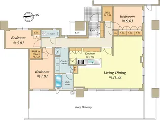 パークシティ柏の葉キャンパス一番街E棟【31階】の間取り