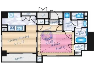 エステムプラザ梅田WEST【3階】の間取り