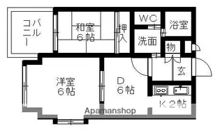 プリスティーヌ【1階】の間取り