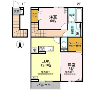 ウィル・クレストII II【2階】の間取り