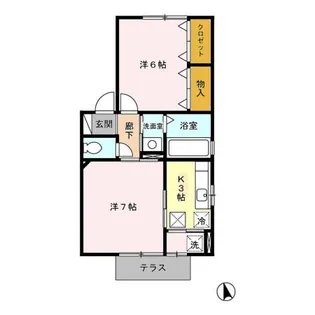 プラッツK B棟【1階】の間取り