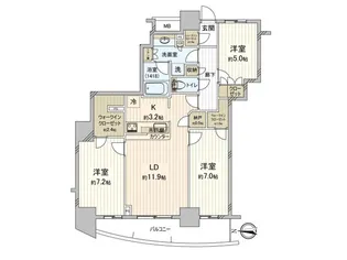 ドリームタワーキュアレジデンス【15階】の間取り