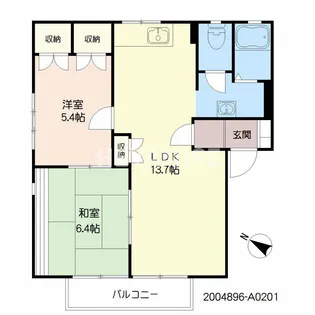 マリーンハイツ畝刈【2階】の間取り
