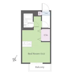 ハイツエバグリーンII【1階】の間取り