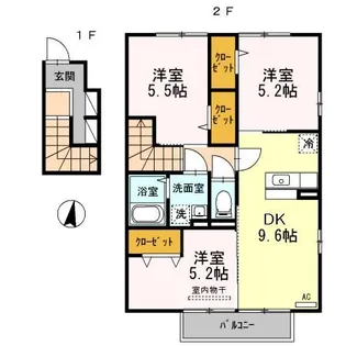 ルミエールホーム 壱番館【2階】の間取り