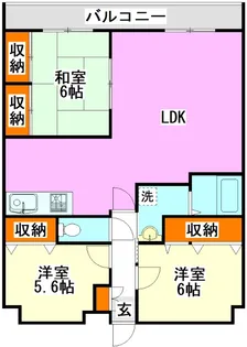 グリーンビュー立岩I【6階】の間取り