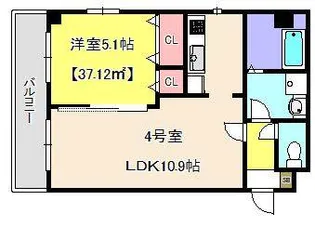 Riria幕張壱番館【4階】の間取り