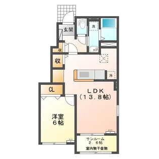 リバーヴィレッジ【1階】の間取り