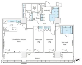 ロイヤルパークス品川【26階】の間取り