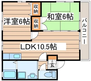 フラッツ鴻巣A棟【1階】の間取り