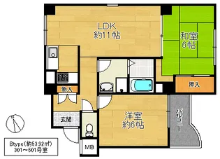 プラーナ徳庵【4階】の間取り