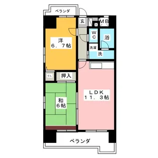 レザンドール【5階】の間取り