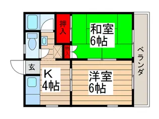 ウッディパレス小金原【2階】の間取り