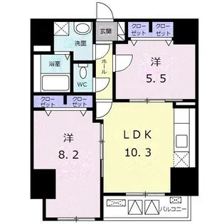 アイスバーグ【11階】の間取り