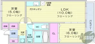 ブエナビスタ東六番丁【2階】の間取り