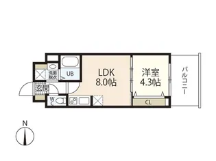 メイクス京橋川II【3階】の間取り
