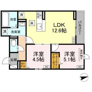 D Paina Egawa I【1階】の間取り