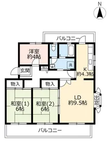 UR高の原駅東第2【4階】の間取り