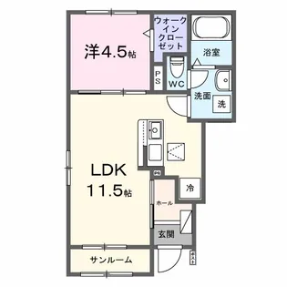 デスティニーA【1階】の間取り