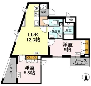 ロイジェント上板橋【5階】の間取り