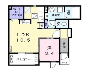 ブローテ KW(BroteKW【1階】の間取り
