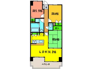 サザンパ-クA棟【8階】の間取り