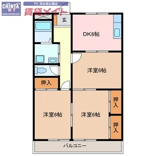 第二西浜ハイツ【2階】の間取り