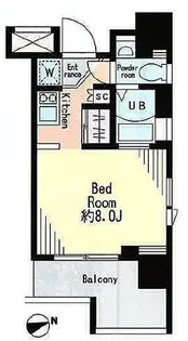 レジディア市谷薬王寺【8階】の間取り