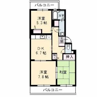 リベルテK.K【3階】の間取り