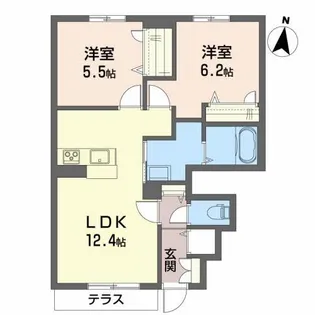 シャーメゾンレーヴA【1階】の間取り