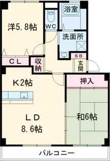 ボナール木太【2階】の間取り