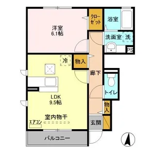 スカイブルー J【1階】の間取り